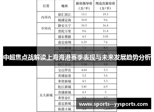 中超焦点战解读上海海港赛季表现与未来发展趋势分析